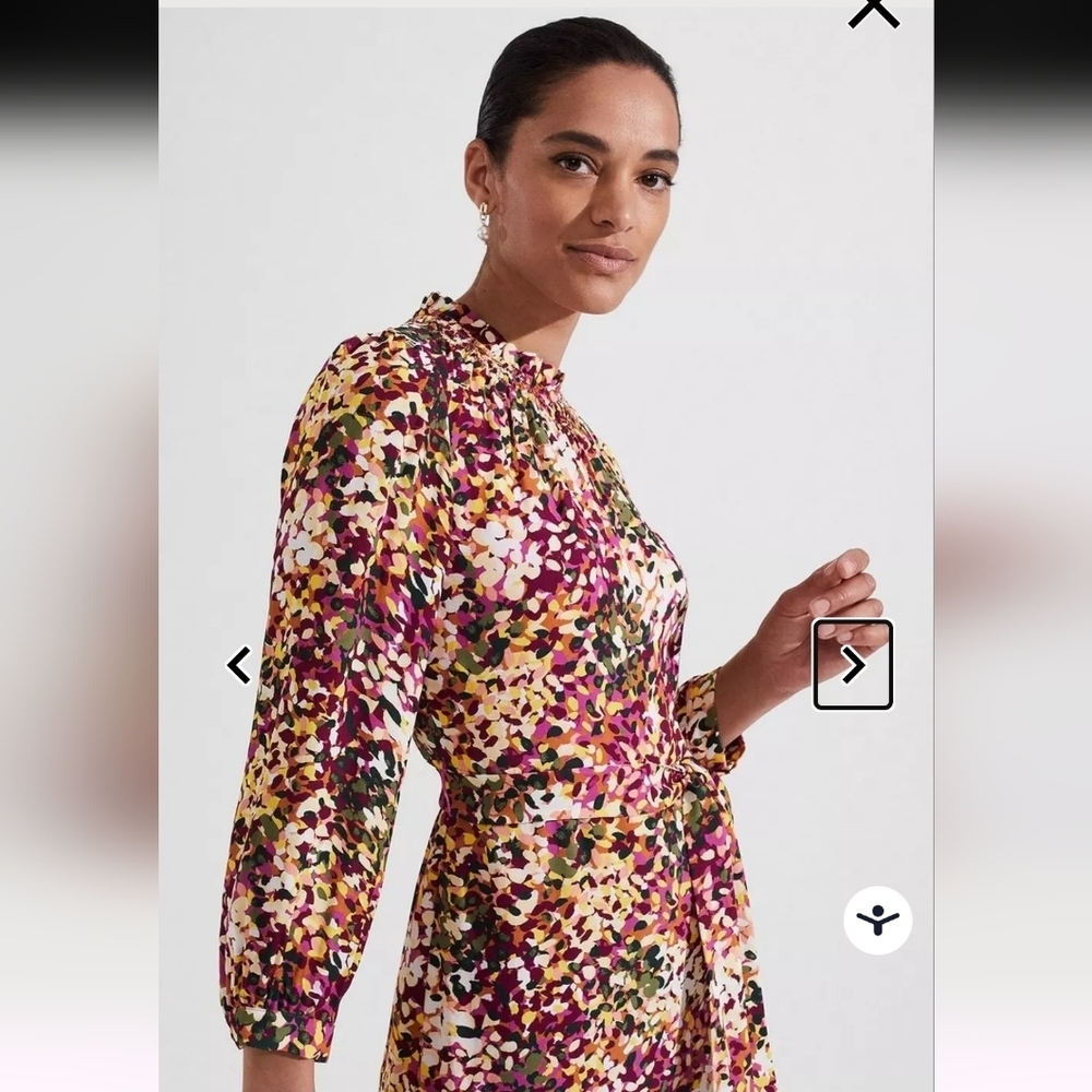 HOBBS LONDON CAMELLIA FLORAL MIDI DRESS HIGH NECK SIZE 8 - Picture 3 of 16